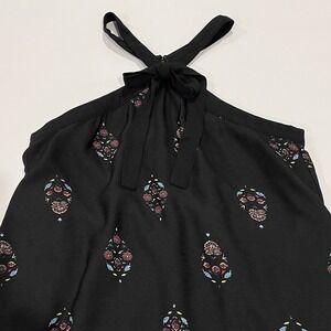 Boho Halter Dress Medium Southwester Pocket Print Bow Lining 90s Festival Summer